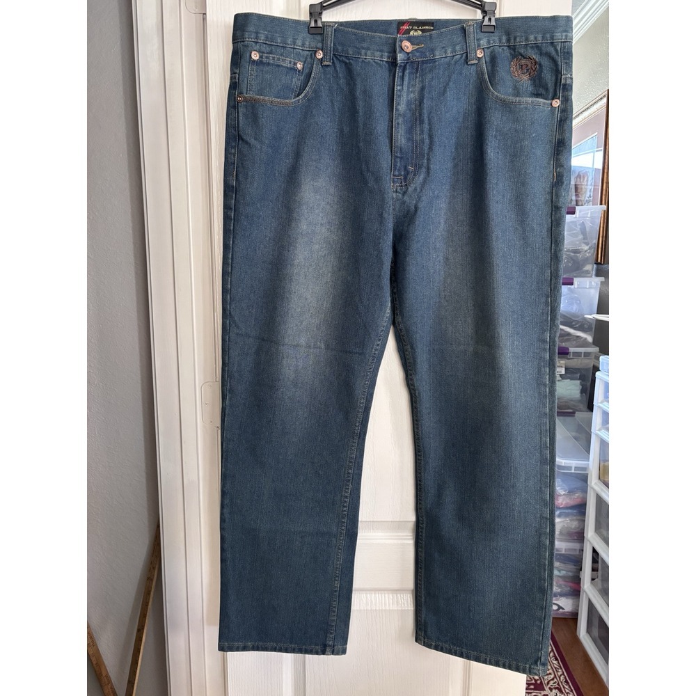 Phat Farm Classics Men Mid Rise Relaxed‎ Fit Straight Blue Jeans Size 42x32
